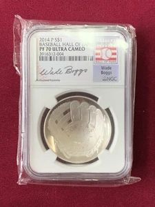2014 Baseball Hall of Fame Dollar NGC PF70 UC "Wade Boggs" Facsimile Signature - Picture 1 of 2