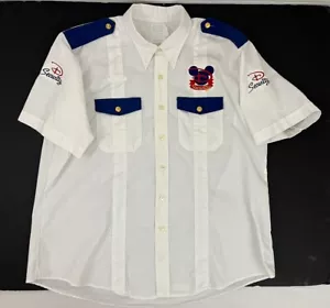 Vintage Disney Darsteller XXL Security Host Kostüm Shirt Uniform weiß S/S - Bild 1 von 10