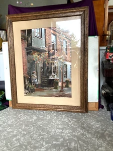 FOIL ART ENGLAND DUFEX NELLGWNN'S HOUSE A.D.1640 18 3/4" X 22 3/4" SOILD OAK FRA - Picture 1 of 5