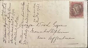GB QV 1862 BRIEF PENNY RED STAR 'MG' CULLOMPTON NACH UFFCULME DT 16. AUGUST 1862. - Bild 1 von 2