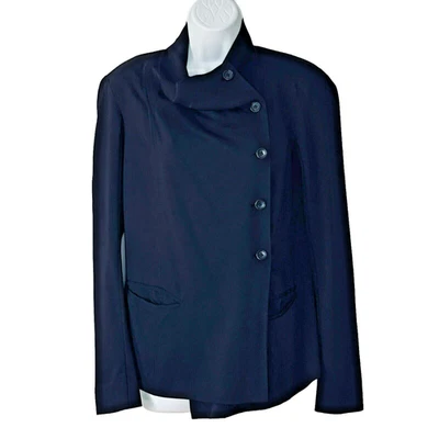 Blazer Elizabeth and James Negro Talla 8 Cuello Alto Botones Forro Seda Foto 1 de 4