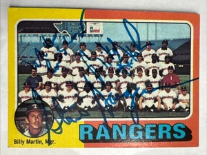 Merl Combs Mike Kekich Steve Hargan 1975 Topps #511 Autografiado Texas Rangers - Imagen 1 de 2