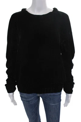 Moletom Alexander Wang feminino manga longa gola redonda veludo preto tamanho 0 - Imagem 1 de 4