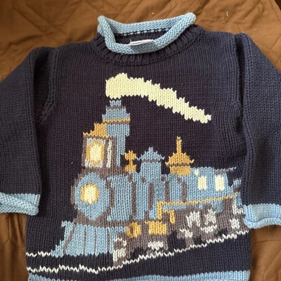 Suéter Mulberri Bush Talla 12 Meses Tejido Tren Azul Foto 1 de 4