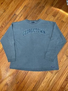 Vintage 90s GEORGETOWN gray Faded made in USA Jansport long sleeve shirt XL - Picture 1 of 4