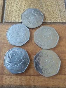 5 X Old 50p Pieces 1973 - Picture 1 of 1