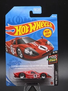Hot Wheels 2021 HW RACE DAY 8/10 '67 FORD GT40 MK IV 106/250 (Rosso) - Foto 1 di 2