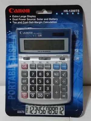 New! Canon HS-1200TS 12-Digit Calculator Extra Large Upright Display 7438A023 - Image 1 of 3