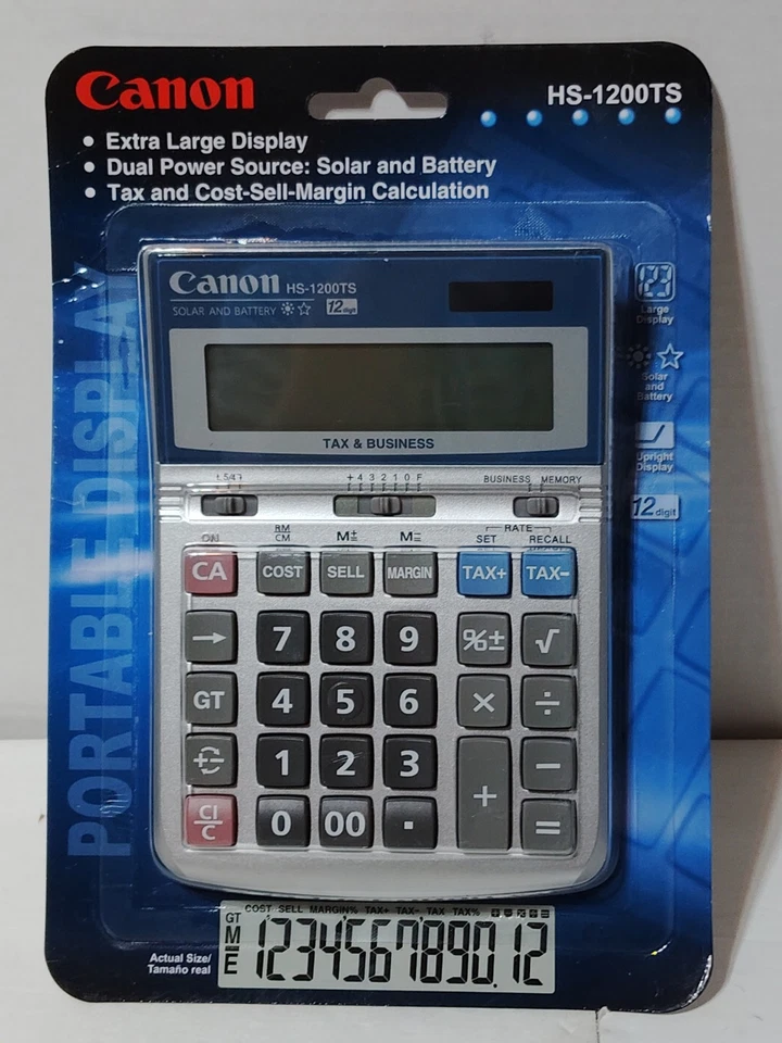 New! Canon HS-1200TS 12-Digit Calculator Extra Large Upright Display 7438A023 - Image 1 of 3