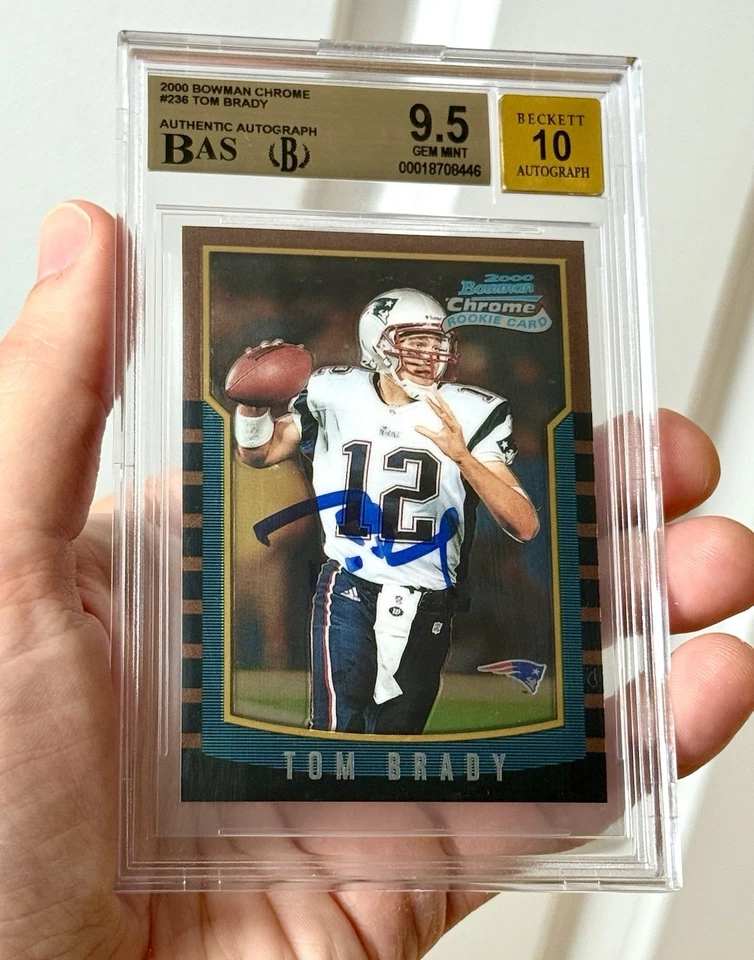 Tom Brady Bowman 2000 cromo #236 RC gema como nuevo 9,5 y 10 ¡automático! Iconic GOAT Grail Foto 1 de 2