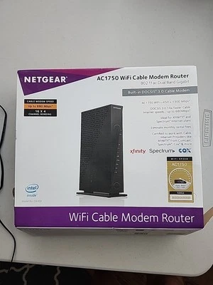 NETGEAR AC1750 WiFi Cable Modem Router Built-In DOCSIS 3.0-Model C6300 - Image 1 of 4