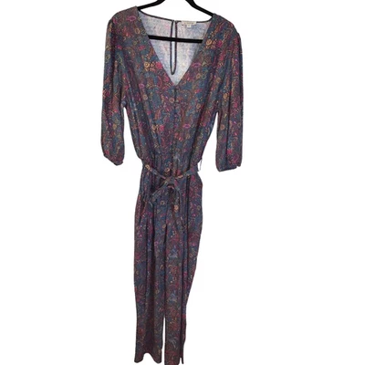 Mono EVEREVE Para Mujer Boho Ember Talla XL NUEVO Floral Vacaciones Recortado Cachemira Foto 1 de 4