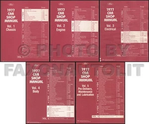 1977 Ford Car Lincoln Mercury Shop Manual 5 Volume Set Repair Service Books OEM - Picture 1 of 1