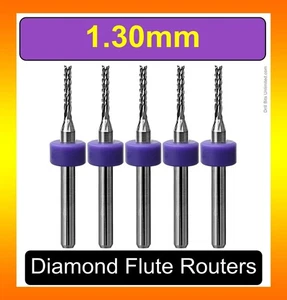 1.30mm .051" Router Bit Carbide Diamond Flutes 5 PCS G10 FR4 PCB CNC 1.3mm R126 - Picture 1 of 5