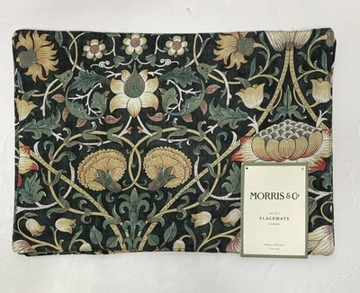 William Morris & Co. LODDEN Cotton Placemats (4) 13x19” Multicolor Green Tan NWT - Image 1 of 4
