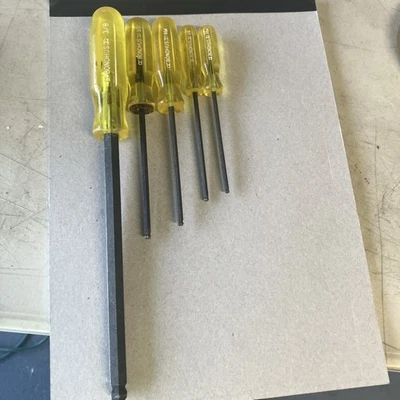 6 vtg BONDHUS HEX BALL END DRIVER ALLEN KEY WRENCH SCREWDRIVER SET 3/8 - 7/64” - Image 1 of 4