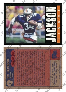 Tarjeta de fútbol americano Bo Jackson Custom Art 1985 diseño Topps Auburn Tigers - Imagen 1 de 1