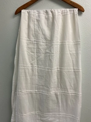 Umbra Cortinas BLANCO TRANSPARENTE 40 X 84 PANEL CONJUNTO DE 2 RAYAS PATRÓN GRANJA Foto 1 de 4