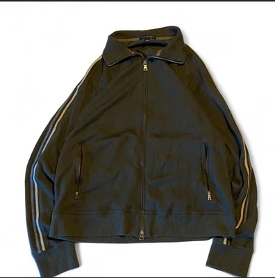 De Colección Banana Republic Para hombres L Cremallera Completa Suéter Chaqueta Tejido Algodón Rayas Verde Y2K Foto 1 de 4