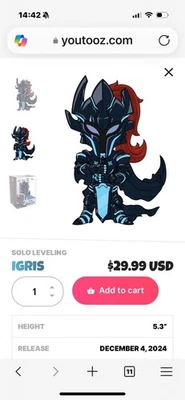Youtooz * Igris * Solo Leveling * Vinyl Figure * NEW * Sold Out * In Hand