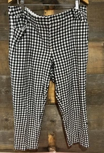 Talbots Damen Hose schwarz/weiß Gingham Curvy Hampshire Knöchelgröße 18 - Bild 1 von 7