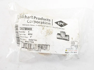 Elkhart 1" Cast Brass CxCxF Tee Socket Threaded Fitting Connection 4712 - Image 1 of 4