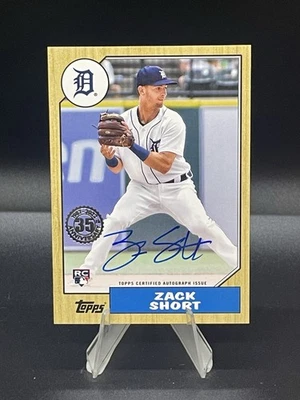 2022 ZACH SHORT TOPPS 87 RETRO BASEBALL RC AUTO #87BA-ZS - Image 1 of 2