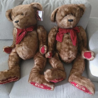 DAN DEE COLLECTORS (2) TEDDY BEAR PLUSH CHOICE 100th ANNIVERSARY SPECIAL ED 30"  - Image 1 of 4