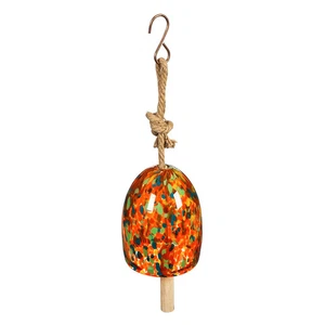 Art Glass Speckle Orange Bell Chime - Picture 1 of 3