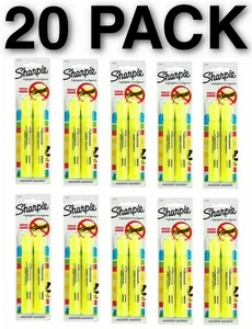 Sharpie Textmarker mit Schmierschutz gelb Keilspitze 2 Stück Marker x 10 - 20 Stück - Bild 1 von 2