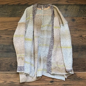 Free People Grobstrick Cardigan Pullover vorne offen Gr. M mehrfarbig kuschelig Boho - Bild 1 von 5