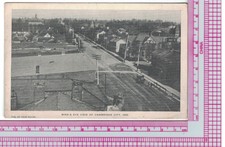 Cartão Postal, Indiana, Cambridge City, Bird's Eye View, 1909 cancelar