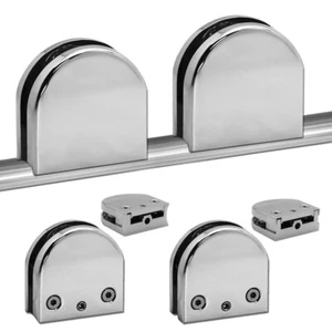 Glass holder glass clamp clamp holder round 4 mm - 8 mm terrace railing chrome plated - Picture 1 of 13