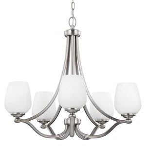 Feiss Vintner 5 - Light Chandelier in Satin Nickel - Picture 1 of 1