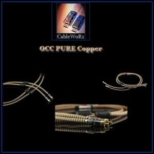 6N OCC HiFi PREMIUM Wire Pure Copper .5mtr SUPERB RCA Stereo Audio Cables! - Picture 1 of 9