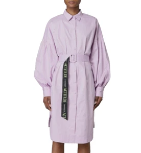 Twinset Actitude Damen Technical Popeline Shirt Kleid Lila Oversized XS Neu ohne Etikett - Bild 1 von 17