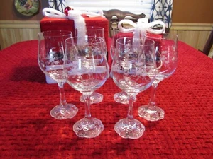 Vintage Rosenthal Monbijou Classic Rose Crystal Wine Glasses 6 3/8" Set of 6 - Picture 1 of 9
