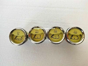 Smiths Replica ElectricalGaugeKit Chromblende 52 mm Temp Öl Kraftstoff Volt Gauge Creme - Bild 1 von 3