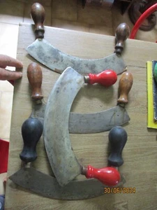(6) Ancien Outil Ustensile de Cuisinier Hachoir à deux Mains dont 1 Peugeot - Imagen 1 de 17