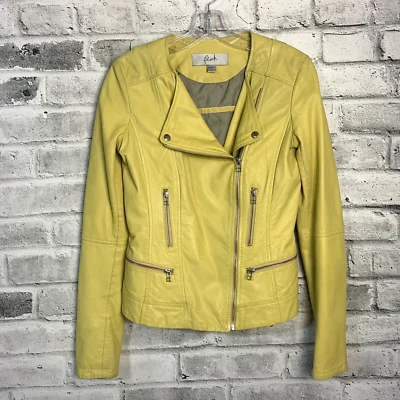 Blink Leather Moto Biker Jacket Women's 2XS Butter Soft Yellow - Image 1 of 4