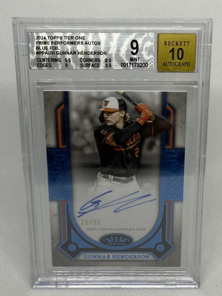 2024 Topps Tier One Prime Performers Blue Foil #PPA-GH Gunnar Henderson BGS 9/10 - Image 1 of 2