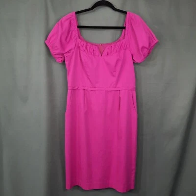 VTG Y2K Nanette Lepore Dress Womens 10 Pink Lined Sheath Pockets Coquette Doll - Image 1 of 4