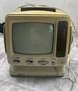 GPX TVP8 Black & White Portable Television With AM-FM Radio & Cassette Recorder - Picture 1 of 11