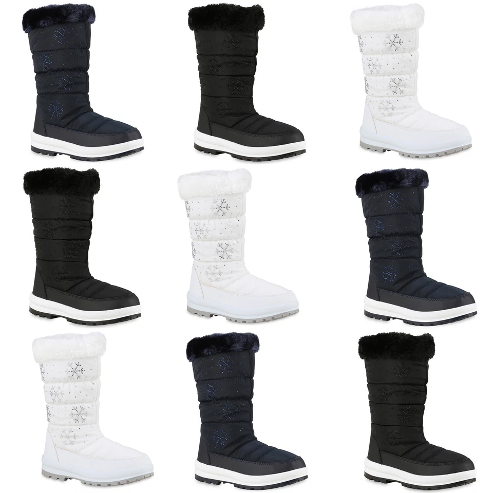 MARKENLOS Damen Warm Gefütterte Winterstiefel Stiefel Bequeme Outdoor Schuhe 838196 Mode