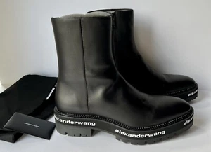 Alexander Wang Women's Sanford Ankle Logo Print Boots Black EU 40 / US 10 - Picture 1 of 12