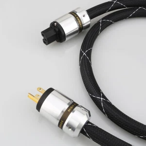 5N OFC 12AWG 3-Prong AC US EU AU HIFI Audio Power Cable IEC Amplifier Power Cord - Picture 1 of 11