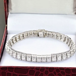 Certified White Diamonds Bracelet with Diamonds Accents.Great Sparkle & Luster! - Picture 1 of 12
