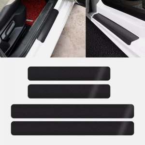 4x Car Sill Plate Fiber Carbon Anti-Scratch Door Cover Sticker Scuff Accessories - Picture 1 of 19
