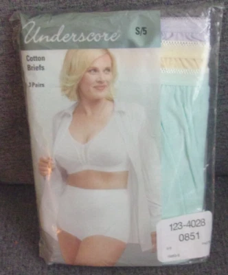 Paquete de 3 calzoncillos de ALGODÓN Underscore colores naturales para mujer S/5 nuevos sellados Foto 1 de 4