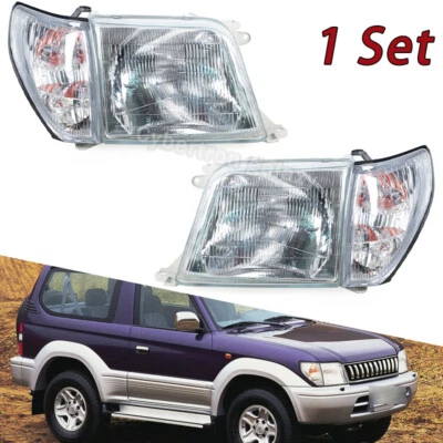 Faros de vidrio 4 piezas para Toyota Land Cruiser Prado LC90 1996 2002 Foto 1 de 4